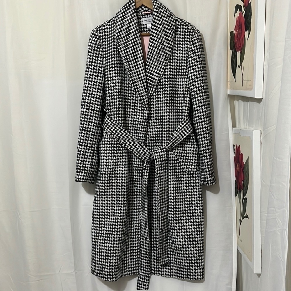 Isaac Mizeahi Long Checked Belted Coat - Picture 1 of 6